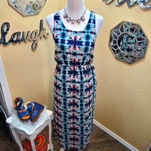 One Clothing Geometric Print Maxi Dress sz S